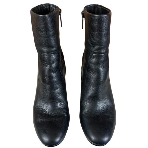 Kenneth Cole Ankle Boots Women Sz 6 Black Leather Merrick Gore-tex Classic Heels - Picture 2 of 11